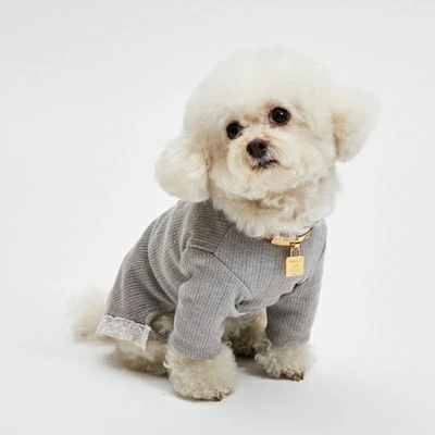 ルイスドッグ louisdog Misty Grey Romper XS/S/SM/M/L/XL【小型犬 犬服 ロンパース つなぎ パンツ セレブ】の画像