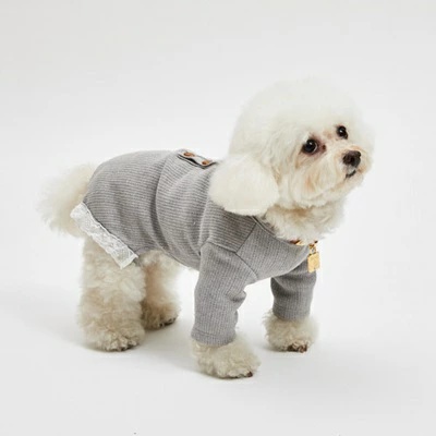 ルイスドッグ louisdog Misty Grey Romper XS/S/SM/M/L/XL【小型犬 犬服 ロンパース つなぎ パンツ セレブ】の画像