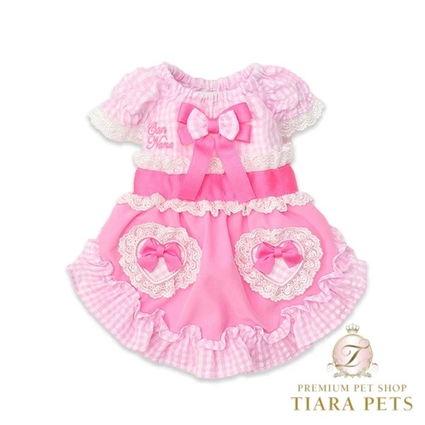 きゃんナナ インターペット限定 ギンガム ワンピース M きゃんナナ CanNana ハートギンガムワンピース 1177 SS/S/S+M/M/L