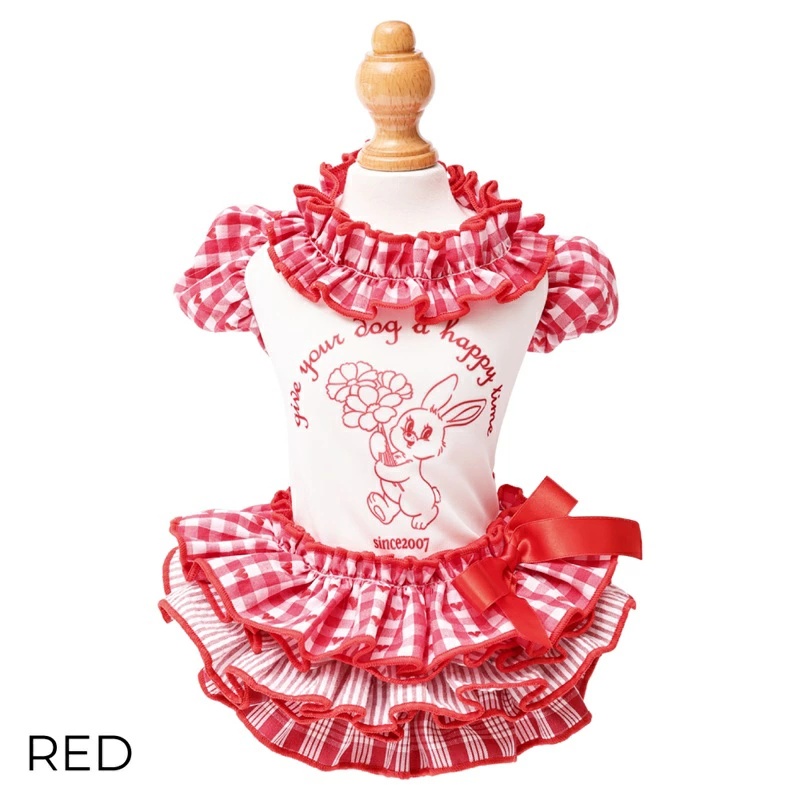 ゴッドピヴァ GODPIVA ★ご予約★ COOLラビットコラージュワンピース XXS/XS/S/SM/M/L【犬服 ドッグウエア ウエア ワンピース ドレス スカート セレブ】の画像