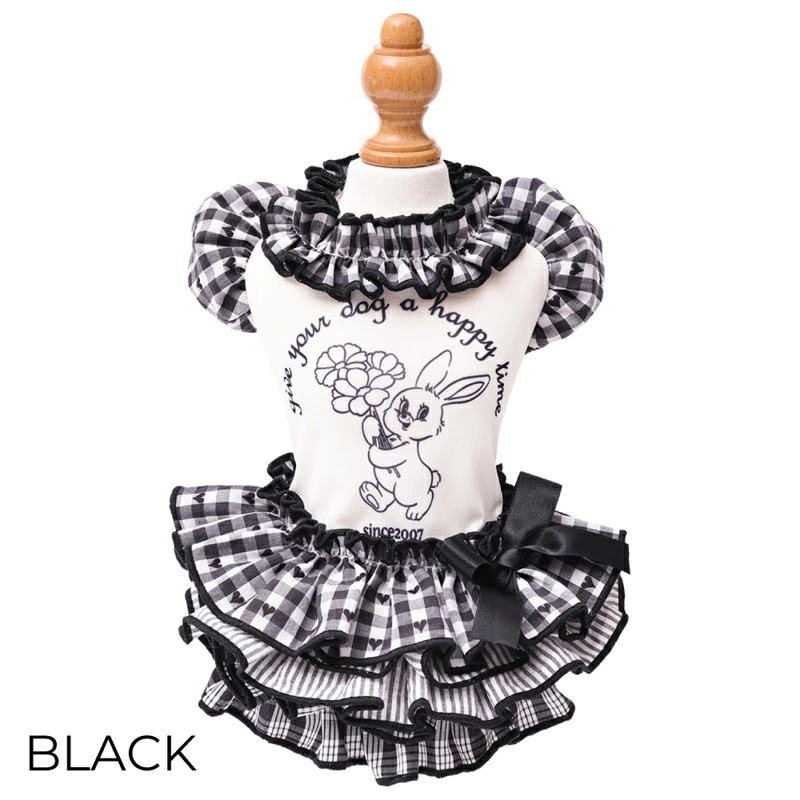 ゴッドピヴァ GODPIVA ★ご予約★ COOLラビットコラージュワンピース XXS/XS/S/SM/M/L【犬服 ドッグウエア ウエア ワンピース ドレス スカート セレブ】の画像