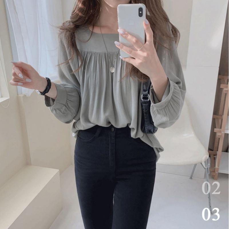 シャツ tシャツ レディース ロング 長袖 ブラウス ゆったり ロングシャツ 春 夏 春服 夏服 きれいめ トップス カットソー カジュアル | ブランド登録なし | 02