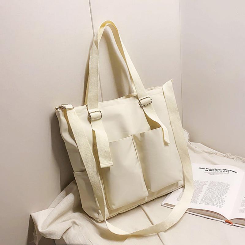 トートバッグ 帆布 レディース ショルダーバッグ 軽い a4 大きめ 大容量 軽量 肩掛け キャンバス カジュアル 撥水 通学 通勤 多収納 ポケット | ブランド登録なし | 02