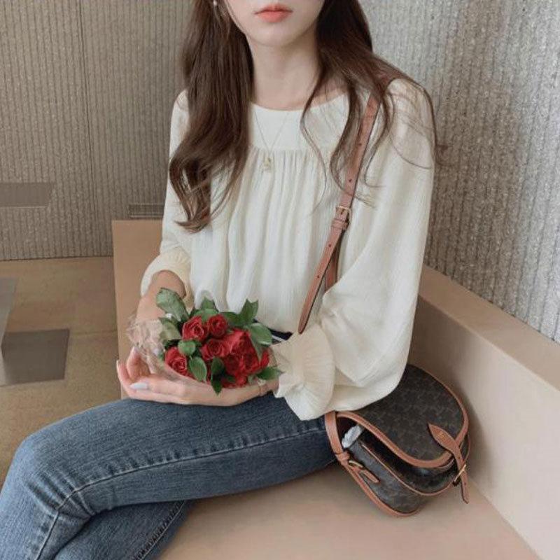 ブラウス レディース シャツ ゆったり 無地 カジュアル 長袖 春夏 とろみ ブラウス 通勤 着痩せ ス おしゃれ 春夏秋新作 デザイン 通学 | ブランド登録なし | 02