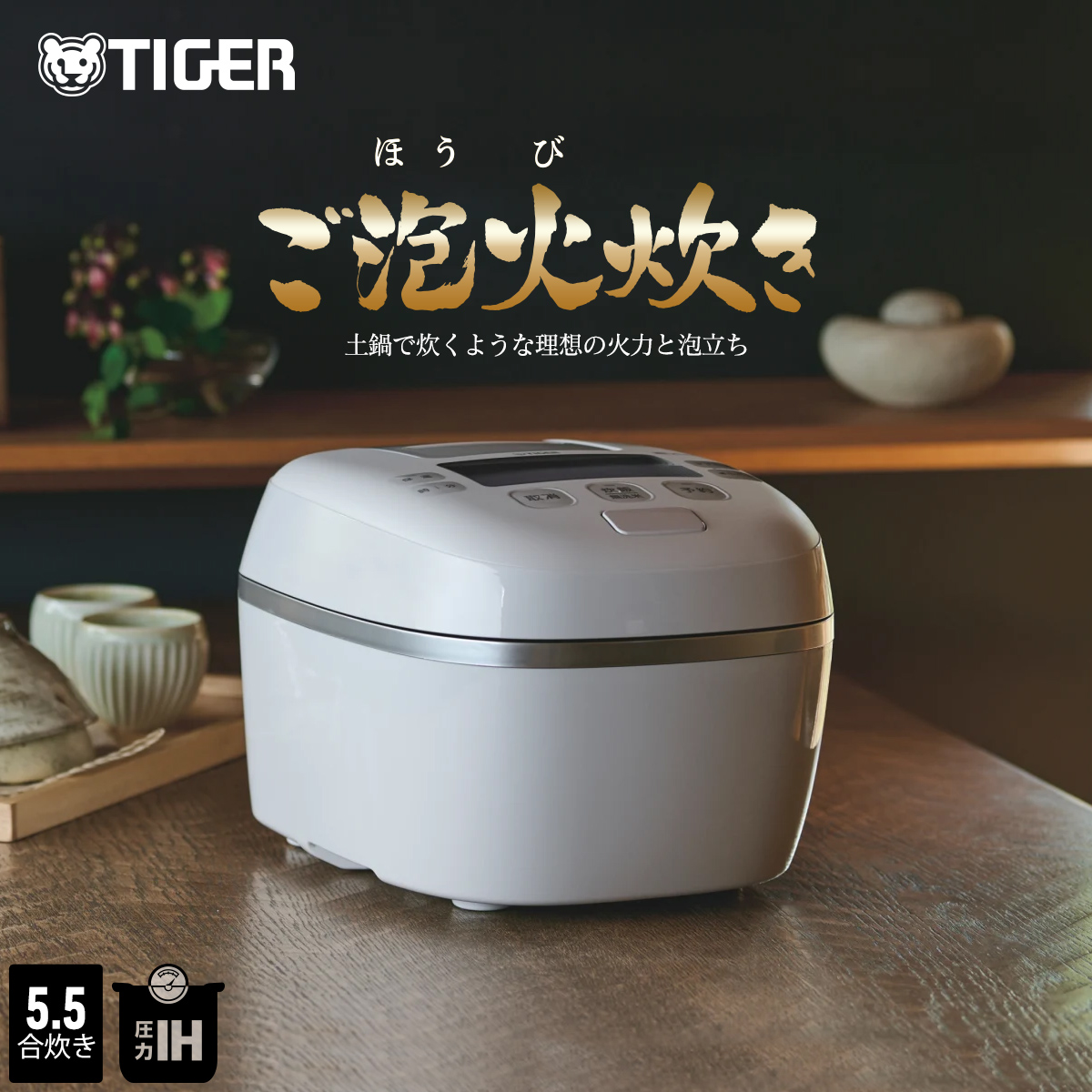炊きたて 限定モデル 炊飯器 5.5合 5合炊き タイガー 圧力IH ご泡火