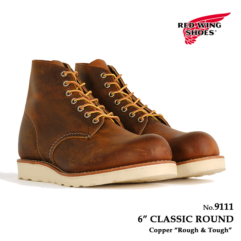 【3連休限定セール！】REDWING ブラウンレザー ブーツ RED WING SHOES（レッドウィング） REDWING メンズ ブーツ 6インチ