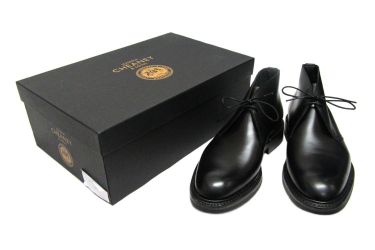 CHEANEY チーニー プレーントゥ チャッカブーツ ブラック 25cm CHEANEY チーニー プレーントゥ チャッカブーツ ブラック 25cm