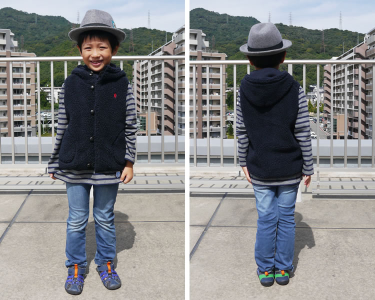 ロージーモンスター　スカラップポケットダブルジップベスト　イエロー　中綿ジレ 1805-76119_08.jpg