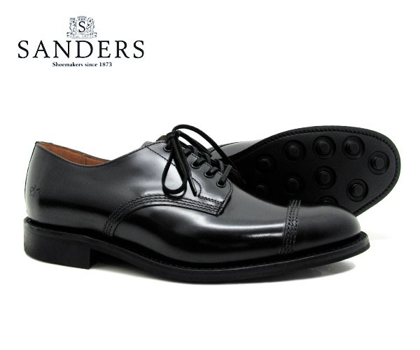 SANDERS サンダース Military Derby Shoe ミリタリーダービーシュー 1128B ブラック ストレートチップ メンズ 英国製