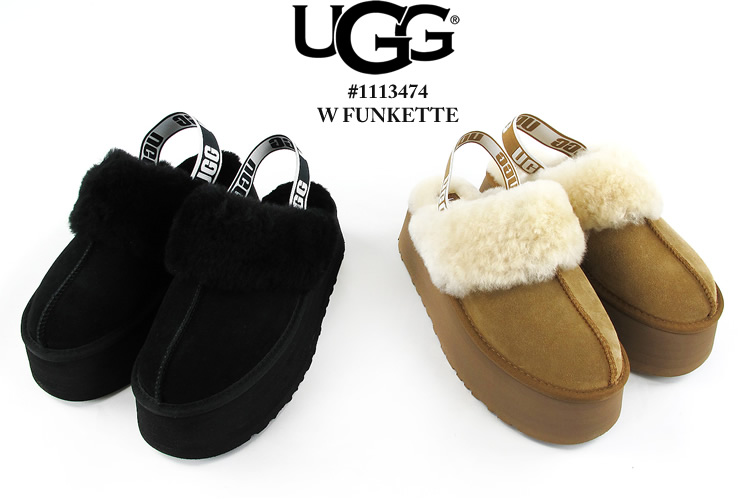 新品　未使用UGG 黒 スエード モカシン　サイズ7 UGG ファンケット 厚底 スリッポン BLACK CHE BCDR 1113474