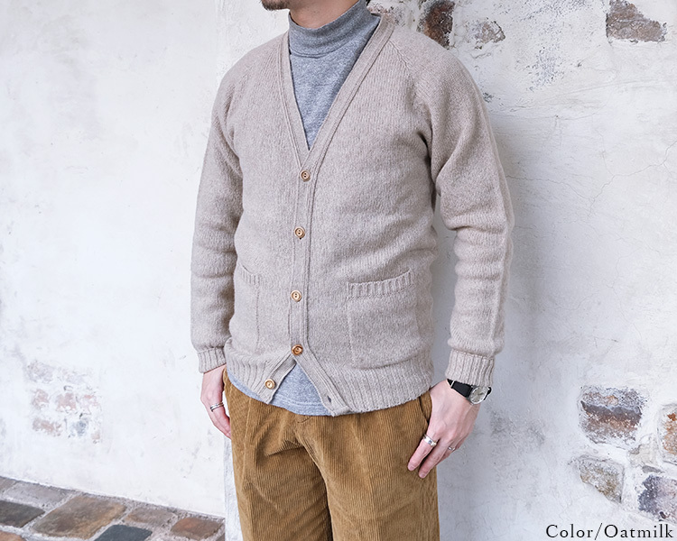 Inver Allan インバーアラン Authentic Knit Wear オーセンティックニットウェア Vネックカーディガン ウール メンズ  英国製 〔FL〕