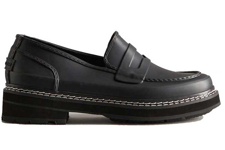 HUNTER ブラック レインブーツローファー HUNTER 長靴 レインブーツ 「HUNTER/ハンター」W REFINED STITCH