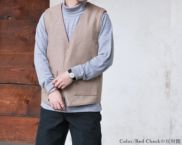 orSlow オアスロウ 01-9028 Reversible Wool Melton Vest リバーシブル