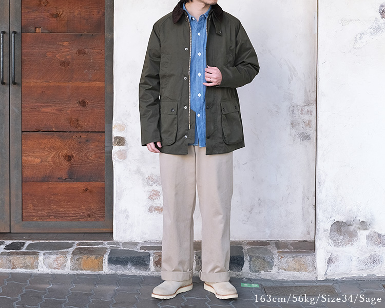 Barbour バブアー SL BEDALE CASUAL ビデイル スリムフィット ピーチ 