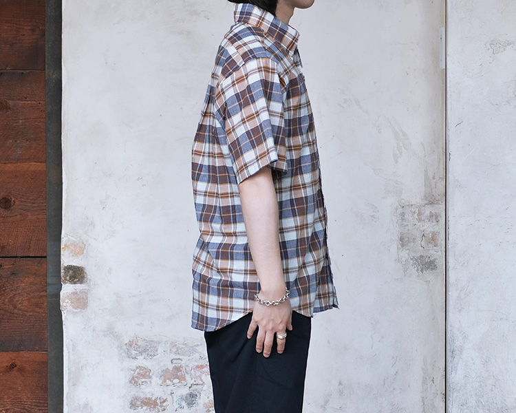 Workers ワーカーズ Short Sleeve BD ショートスリーブ ボタンダウンシャツ Madras Check マドラスチェック コットン  メンズ 〔FL〕