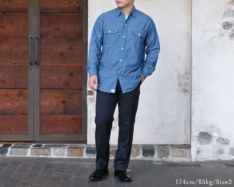 orSlow（オアスロウ） 01-8064-84 Chambray Work Shirt シャンブレー