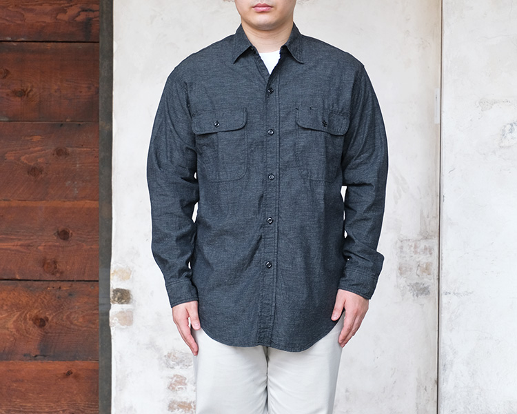 orSlow（オアスロウ） 01-8064-61 ブラックシャンブレー ワークシャツ