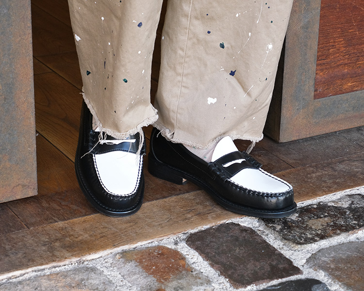 【極美品】ghbass&co ペニーローファー　白黒　モノトーン　27cm 42 G.H.BASS ジーエイチバス LARSON ラーソン MOC PENNY LOAFER