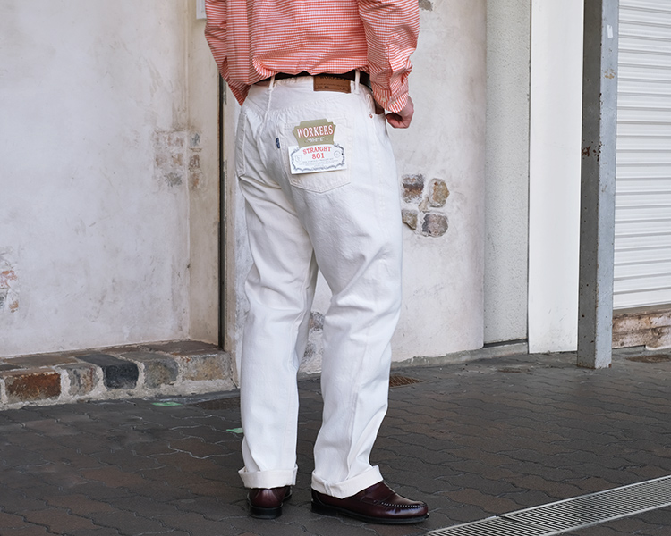 ホワイト ジーンズ サイズ31 WORKERS Workers ワーカーズ Lot 801 Straight White ストレート