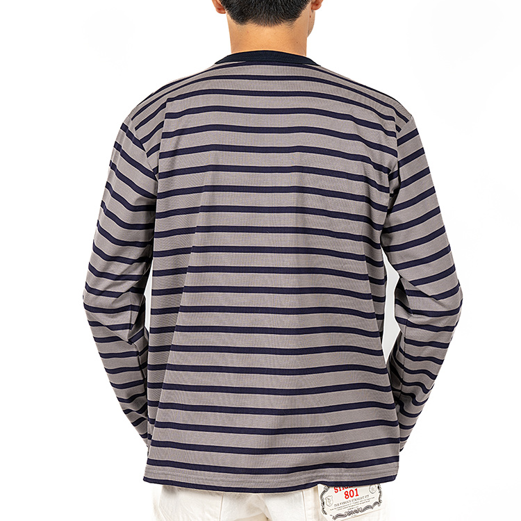 日本未入荷　スリーブポイントT(ブルー) WORKERS Workers ワーカーズ Border T Long Sleeve ボーダーT