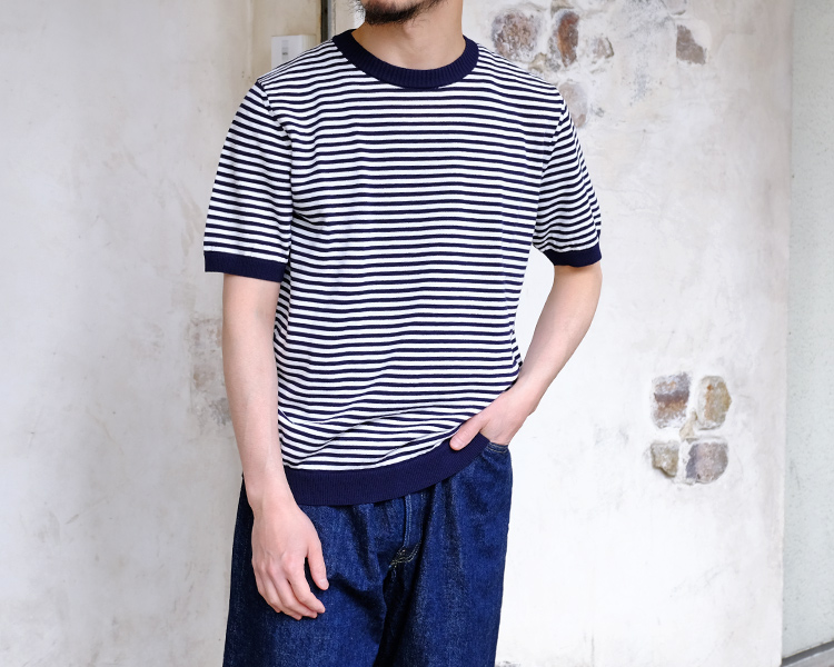 MOONCASTLE アイスコットン黒✖️グレー半袖　L IC1]MOONCASTLE(ムーンキャッスル) ICE COTTON CREWNECK アイス