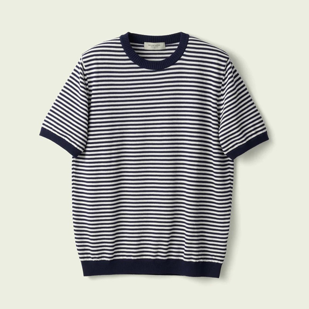 MOONCASTLE ムーンキャッスル ICE COTTON BORDER SHORT CREWNECK