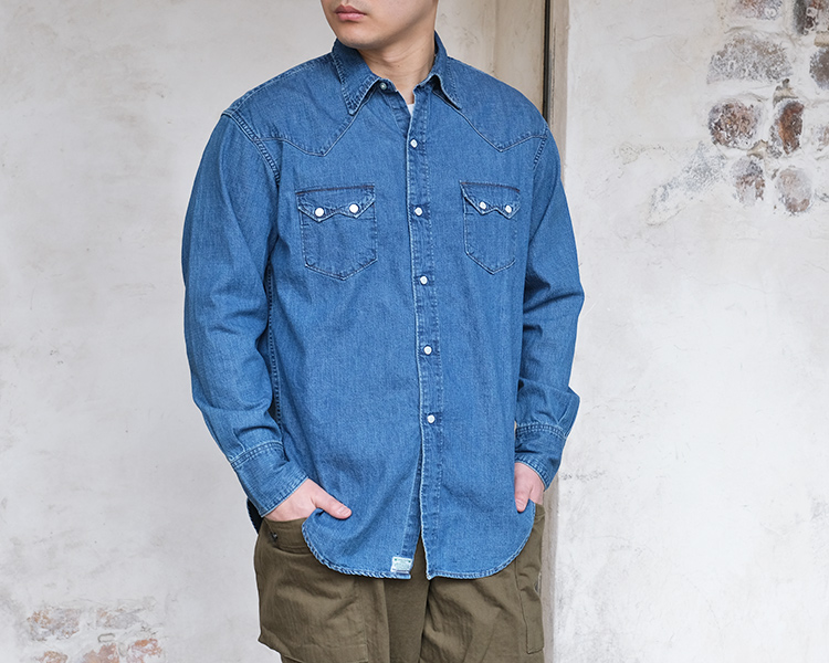 オアスロウ　orslow　デニムシャツ　ウエスタン　サイズ2 orSlow オアスロウ WESTERN SHIRTS ウエスタンシャツ デニム