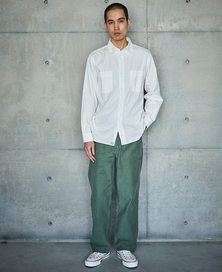 orSlow オアスロウ 01-8070-69 Slim Fit White Chambray Work