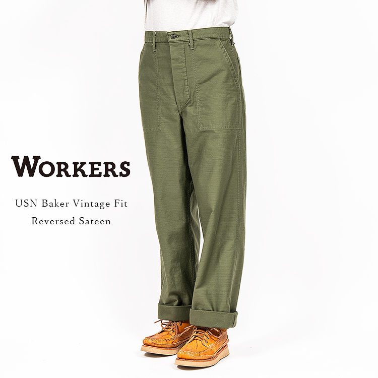 ワーカーズ WORKERS OD バックサテン ベイカーパンツ ワーカーズ WORKERS OD バックサテン スリム ベイカーパンツ