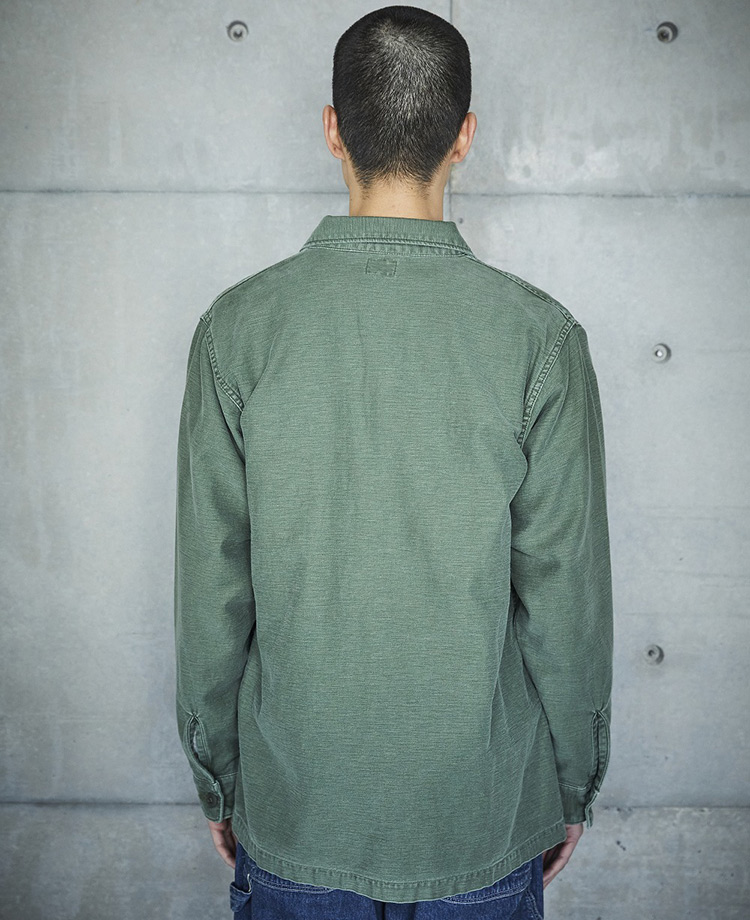 美品オアスロウorslow アーミーシャツSize 1 オリーブ日本製 orSlow オアスロウ 03-8045-216 U.S Army Fatigue Shirt US