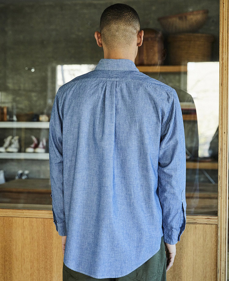 オアスロウ　シャンブレーボタンダウンシャツ サイズ4 orslow オアスロウ CHAMBRAY STANDARD BUTTON DOWN SHIRT シャンブレー
