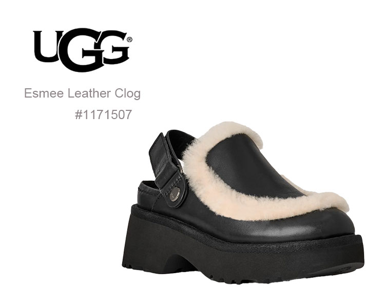 UGG（アグ） レディース エスミー レザー クロッグ サボ スリッポン