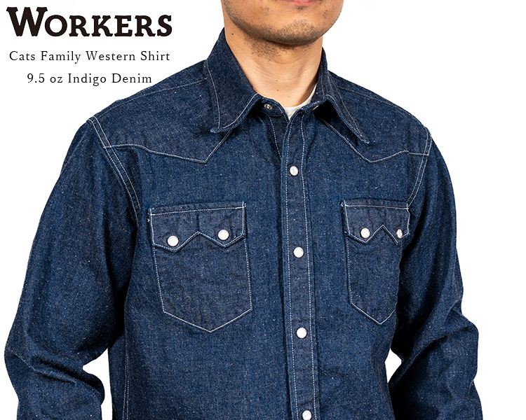 WORKERS ワーカーズ Cats Family Western Shirt キャッツファミリー