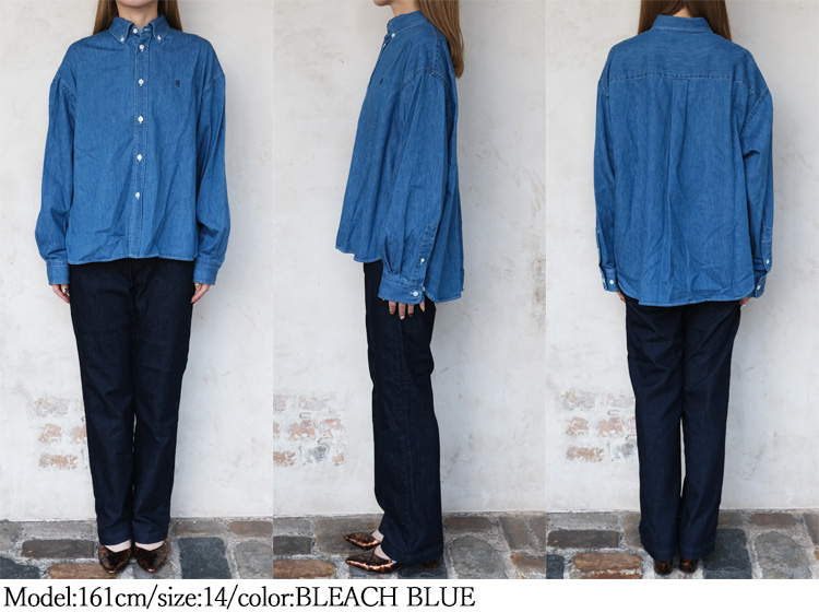 GYMPHLEX（ジムフレックス） シャツ ライトデニム ボタンダウン