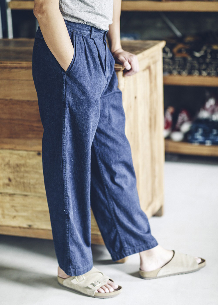 1980s Aquascutum 2インタック　デニムワイドトラウザーズ orSlow（オアスロウ） 03-5021-A81 Two Tuck Denim Wide Trousers 2
