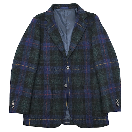極美品　バーバリー ブラックウォッチ ツイード テーラードジャケット L 紺緑黒 美品 バーバリー ブラックウォッチ ツイード テーラードジャケット M