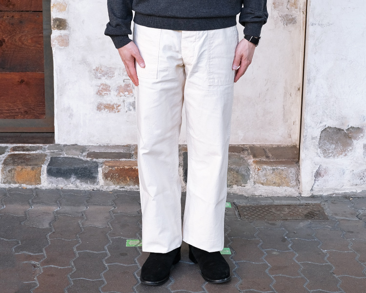 【新品】ARAN ファティーグパンツ ホワイト サイズ1 ベイカーパンツ ARAN アラン FATIGUE PT ファティーグパンツ Ecru エクリュ バック