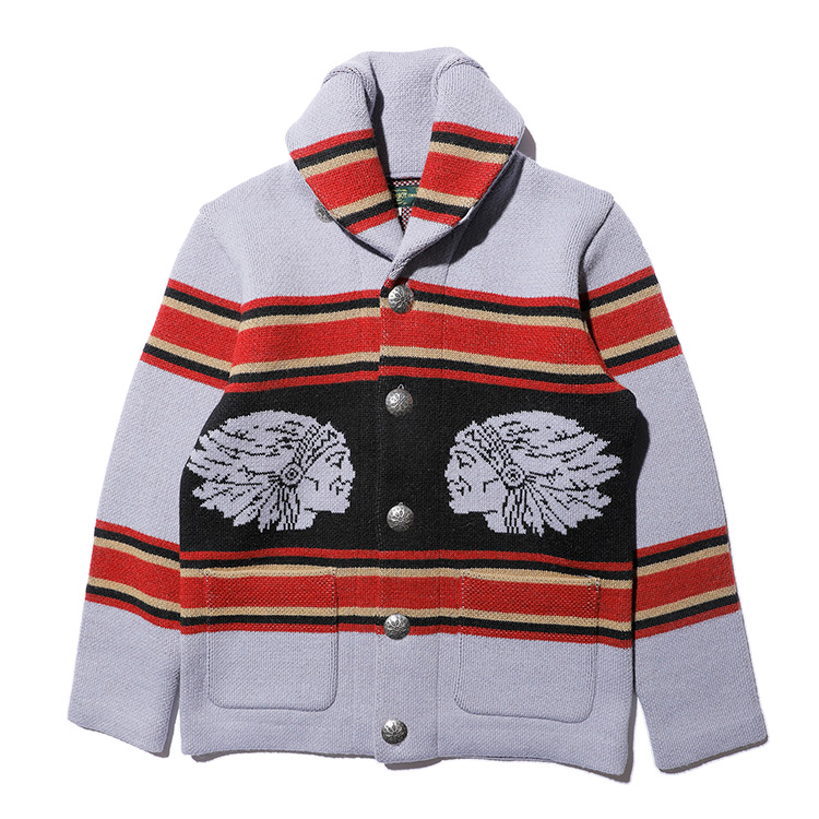 極美品 JELADO Lagna(ラグナ)ピーナッツネイティブ柄カーディガン JELADO（ジェラード） CB13836 Lagna ラグナ チマヨジャケット ニット