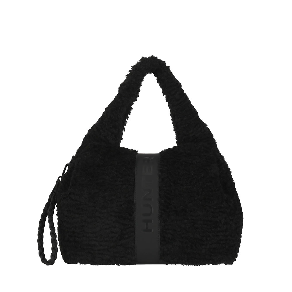 HUNTER ハンター ブラック ボアトートバッグ HUNTER（ハンター） トートバッグ ブークレ ミディアム トート