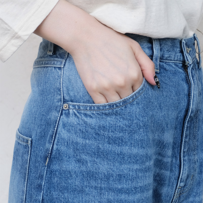 極美品✨tumugu: ツムグ デニム ブラウス バンドカラー インディゴ 極美品✨tumugu: ツムグ デニム ブラウス バンドカラー インディゴ