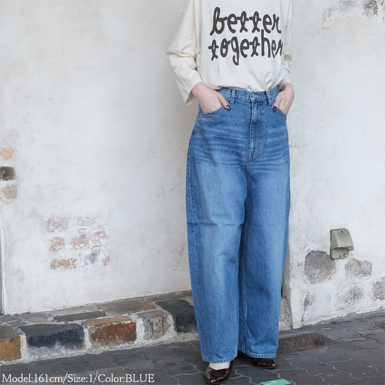 【お値下げしました！！】【tumugu】ヴィンテージデニムワイドパンツ 2 tumugu: 12ozヴィンテージデニム ワイドパンツ BLUE の通販。- AIDA