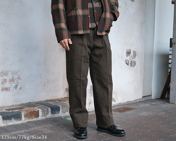 G&F Co. ジーアンドエフ OFFICER TROUSERS オフィサートラウザー Brown