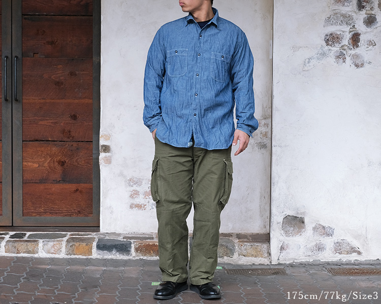 orSlow（オアスロウ） 01-8270-84 Relax Fit Chambray Work Shirt