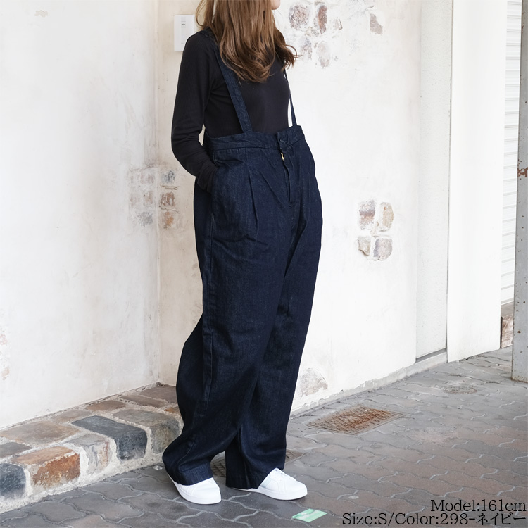 wonnyribbon デニムサロペットパンツ　スカートパンツ　セット売り サラウェア コットンリネン デニム サロペット パンツ C16063