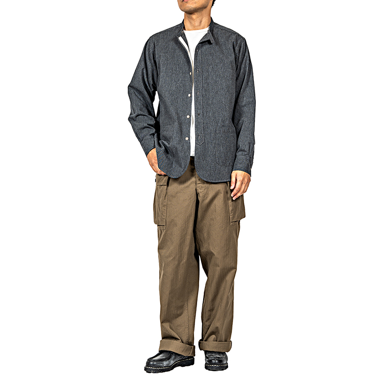 WORKERS ワーカーズ Band Collar Shirt バンドカラーシャツ コットン