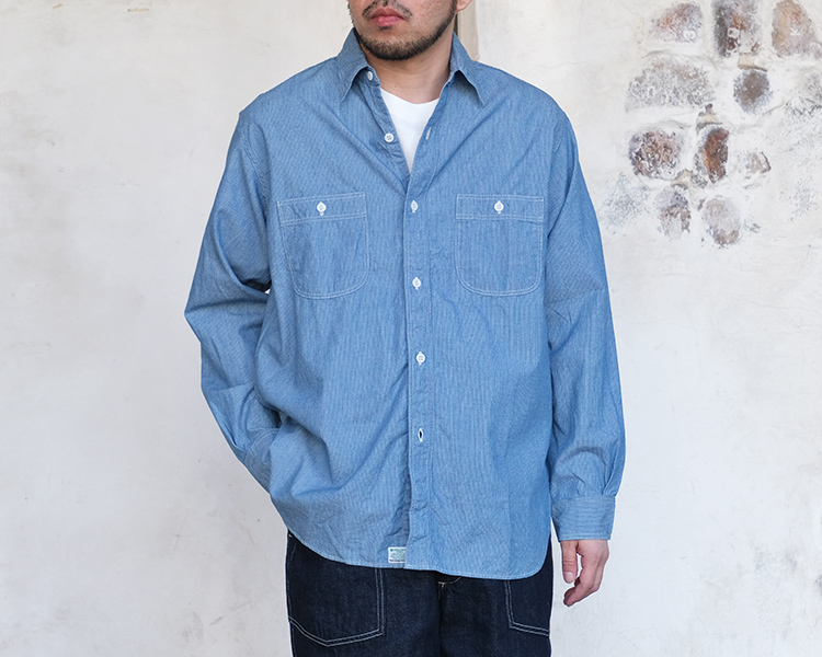 orSlow（オアスロウ） 01-8270-181 Relax Fit Stripe Chambray Work