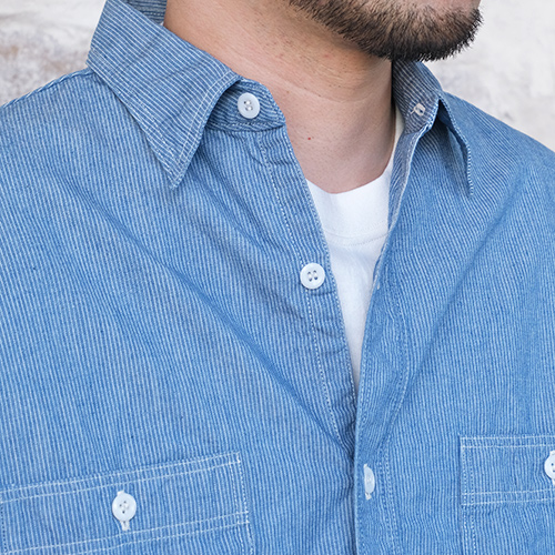 orSlow（オアスロウ） 01-8270-181 Relax Fit Stripe Chambray Work
