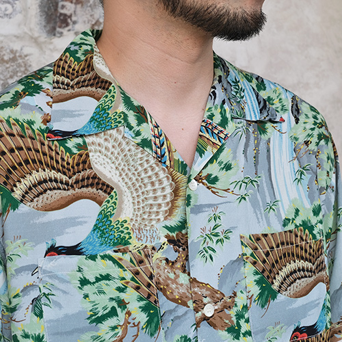 orSlow（オアスロウ） 01-8158-16 Peacock Garden Hawaiian Shirt