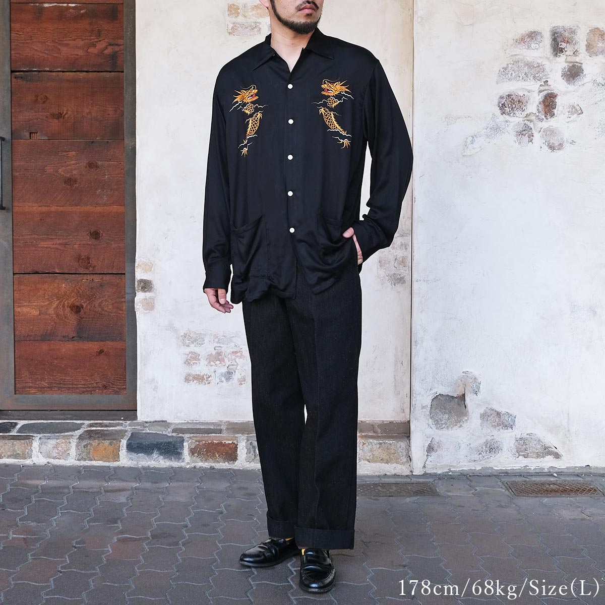 orSlow（オアスロウ） 01-8082-61 Long Sleeve Souvenir SKA Shirt