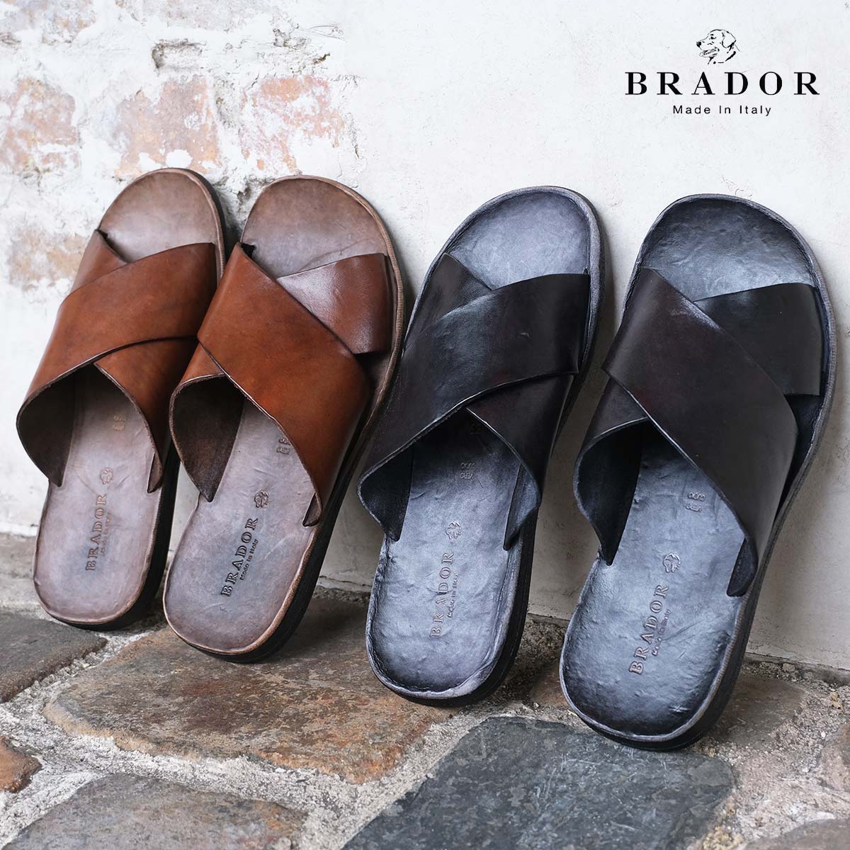 BRADOR（ブラドール） LEATHER SANDALS レザーサンダル クロスサンダル
